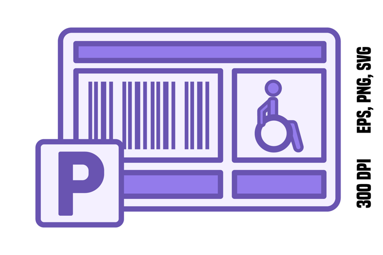 Purple Disability Parking Permit Icon