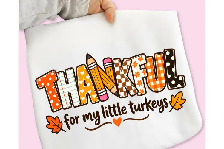 Thankful for My Little Turkeys PNG, Thanksgiving Turkey PNG
