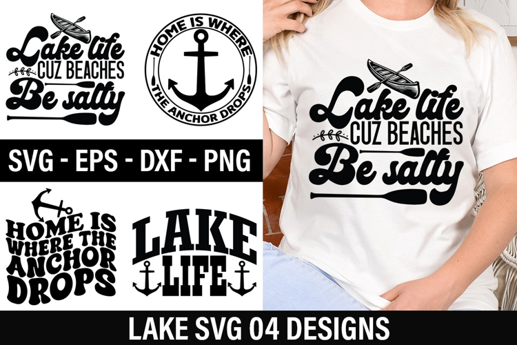 Lake Quotes SVG Design - Home is Where the Anchor Drops