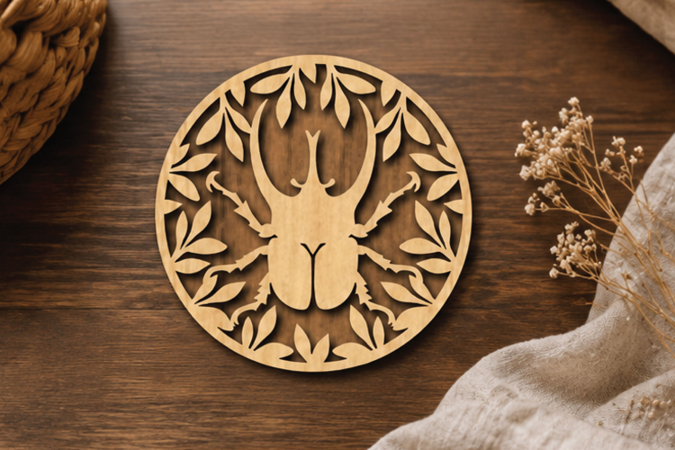 Horn Beetle Lasercut Decoration SVG