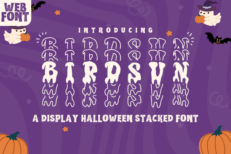 Birdsun Halloween Stacked - Spooky & Playful Display Font
