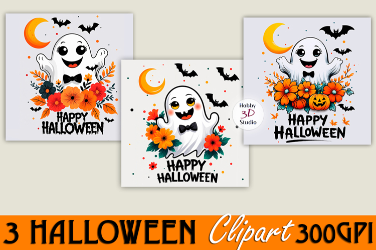 Halloween Ghosts Wildflower Art