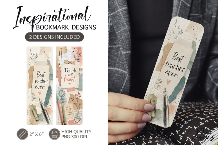 Best Teacher Bookmark Sublimation School bookmarks example image 1