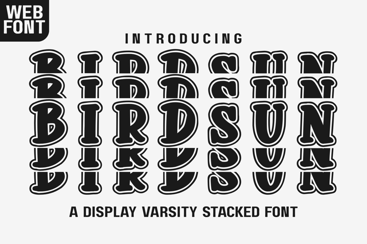 Birdsun Varsity Stacked - Bold Athletic Block Font