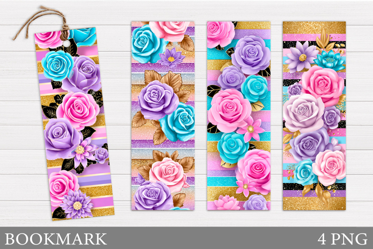 Roses Bookmark Design. Flowers Bookmark Printable example image 1