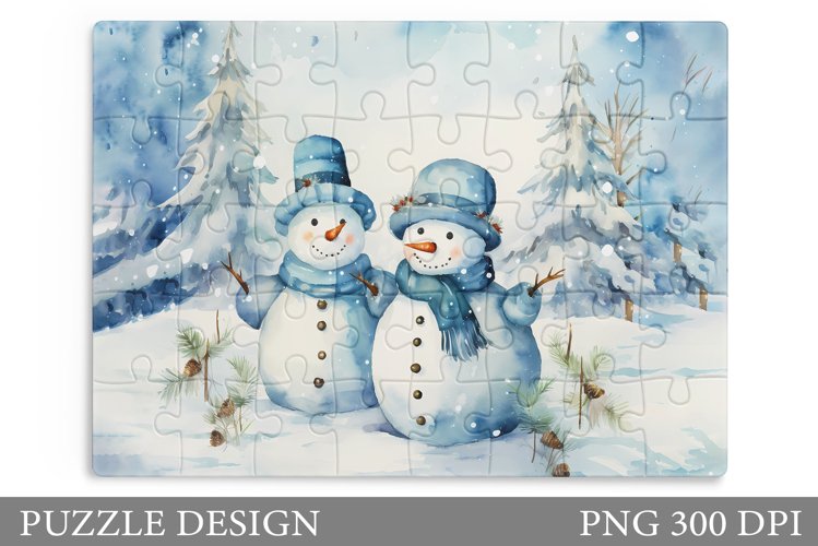 Snowman Puzzle Sublimation. Christmas Puzzle Design