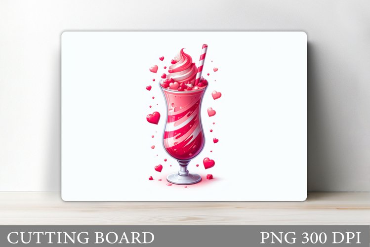 Valentines Drink Cutting Board. Hearts Cutting Board Design example image 1