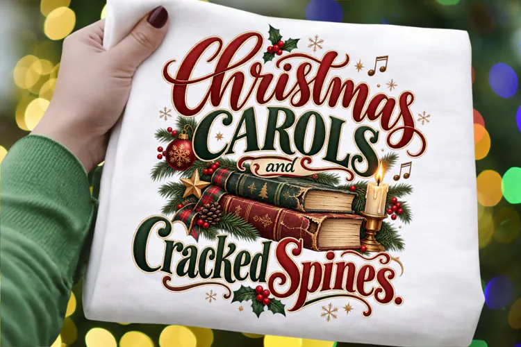 Christmas Carols and Cracked Spines Christmas Book Lover