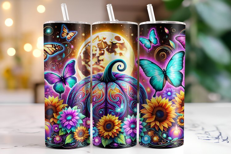 Halloween Pumpkin Tumbler Wrap | Sublimation | Tumblers