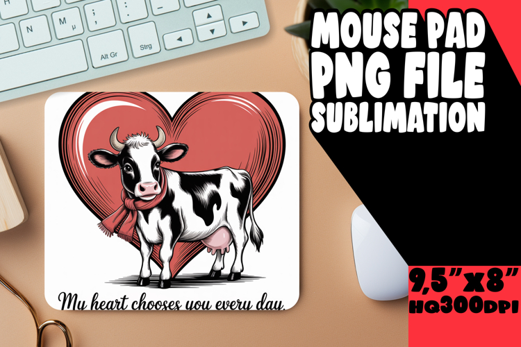 Blissful Mouse Pad Design Ideas, Cute Cow