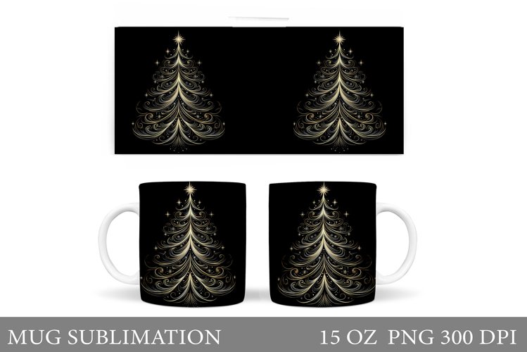 Christmas Tree Mug Design. Christmas Tree Mug Sublimation example image 1