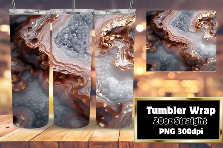 Marble Glitter 3D Sublimation Tumbler 20oz