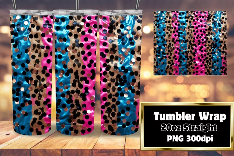 Glitter Cheetah 3D Tumbler Wrap 20oz Sublime
