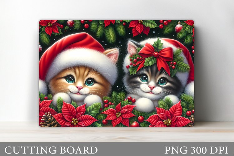 Christmas Cats Cutting Board. Christmas Cutting Board Design