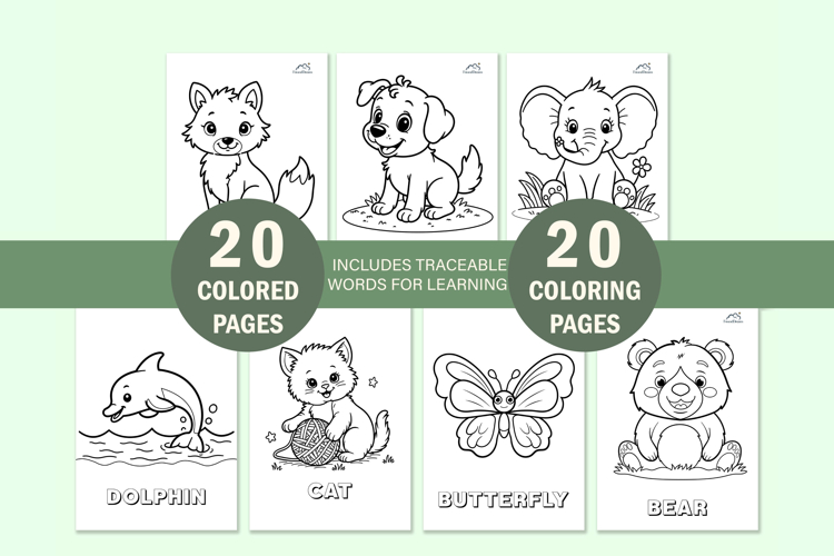 20 Cute Animal Coloring Book for Toddlers