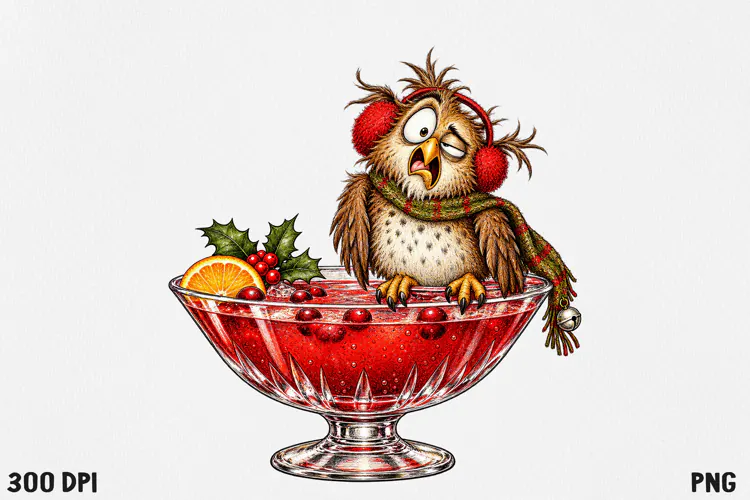 Funny Christmas Cocktail Clipart