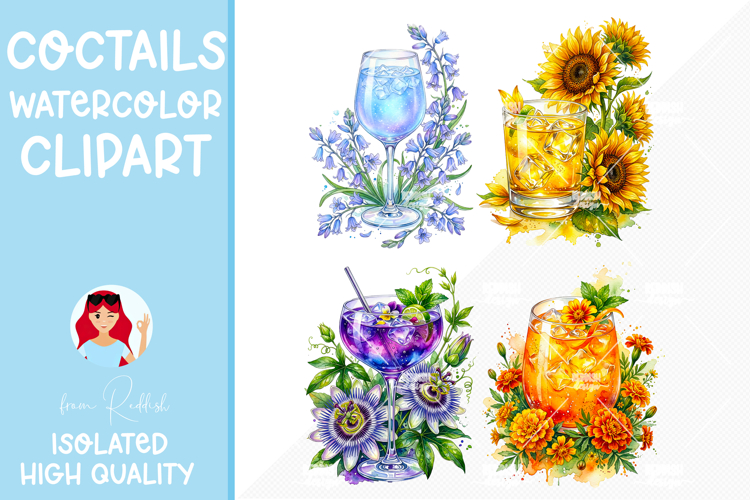 Watercolor Cocktail Clipart Image 10