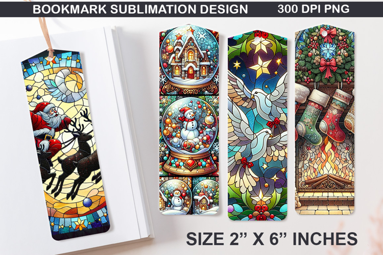 Christmas Bookmarks Sublimation - 4 Bookmark Design
