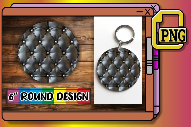 Puffed Patterned Round Circle Sublimation Design