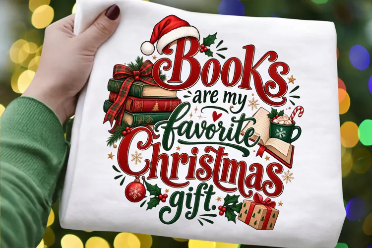 Books Are My Favorite Christmas Gift, Book Lover Holiday
