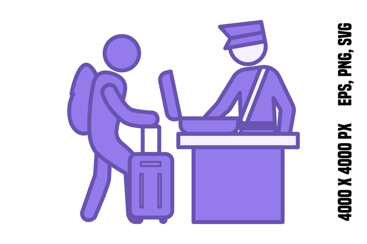 Colored Border Control Icon