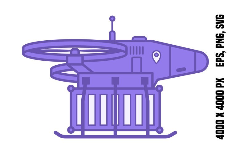 Purple Heavy Cargo Drone Icon example image 1