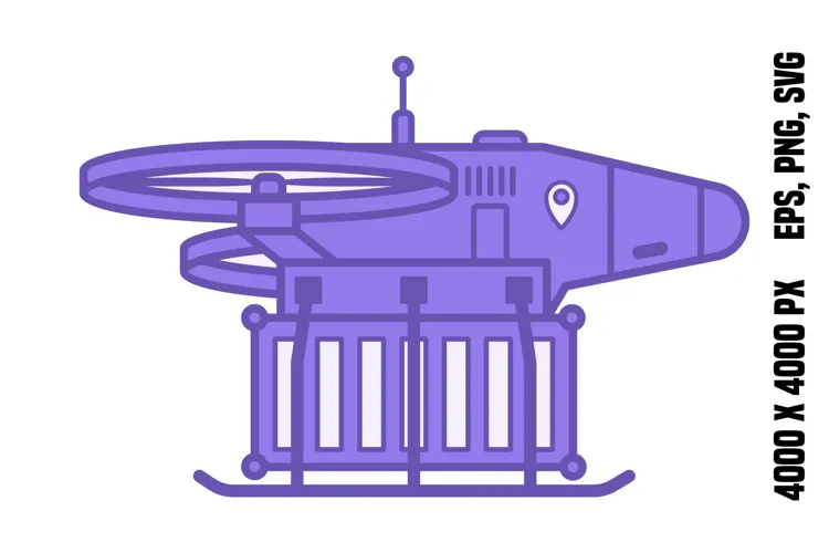 Purple Heavy Cargo Drone Icon