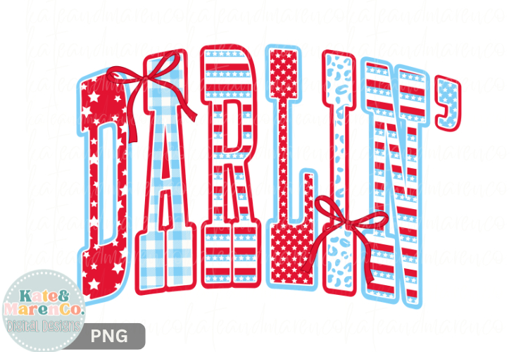 Darlin PNG | Preppy 4th of July PNG | Fourth of July PNG