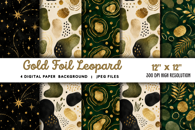 Gold Foil Leopard Background JPG