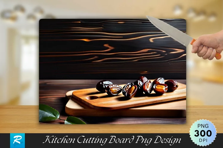 Wooden Board With Dates Cutting Board PNG Design