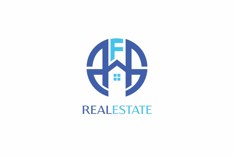 Real Estate F H logo vector building business logo design.