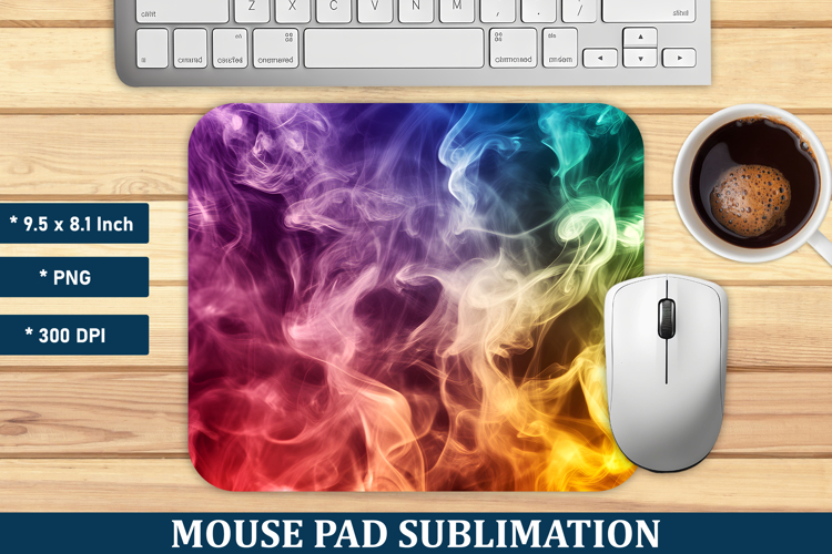 Colorful Smoke Mouse Pad | Mouse Pad Sublimation