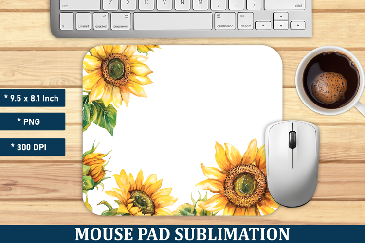 Watercolor Sunflower Mouse Pad | Mouse Pad Sublimation
