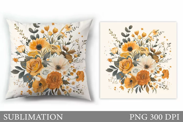 Flowers Sublimation. Flowers Pillow Sublimation