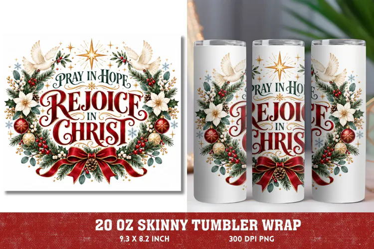 Christmas Peace 20oz Tumbler Wrap, Jesus Is Christmas Nativi