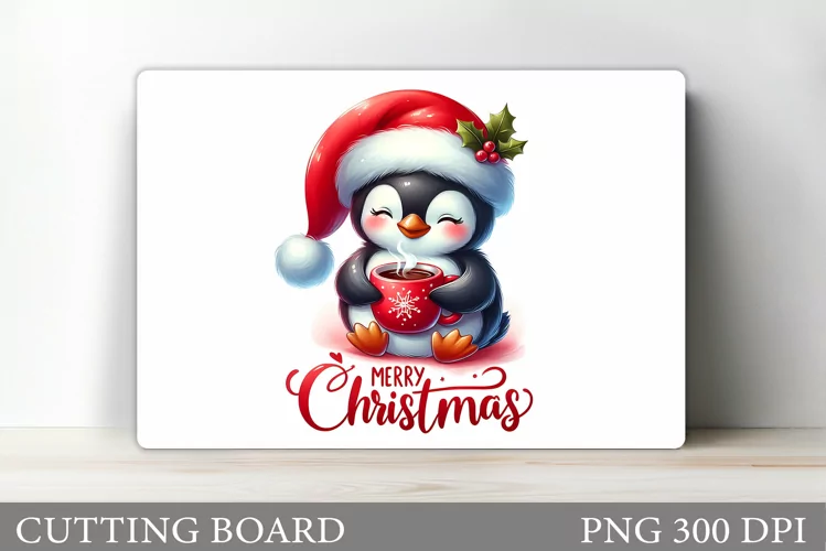 Penguin Cutting Board. Christmas Cutting Board Sublimation