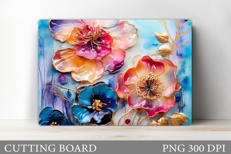 Flowers Cutting Board. Floral Cutting Board Design example image 1