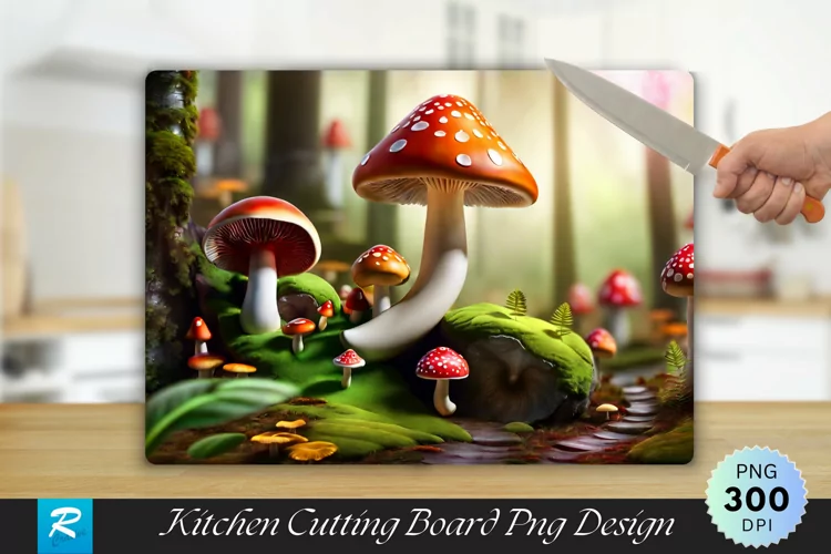 3D Scene Cutting Board Sublimation Design