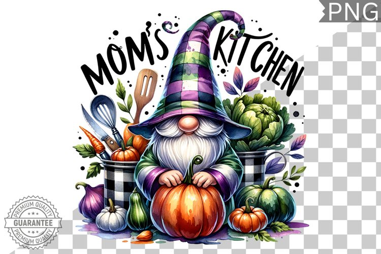 Moms Kitchen Gnome Sublimation - Clipart PNG Design