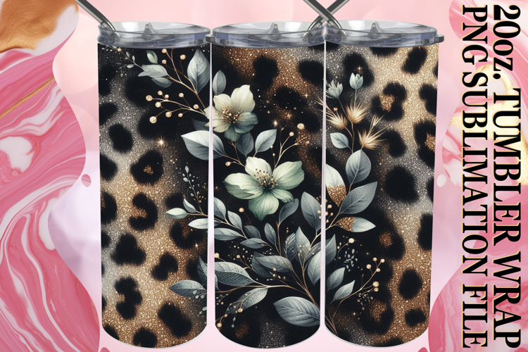 Unique horizons 20oz tumbler wrap, Leopard Prints