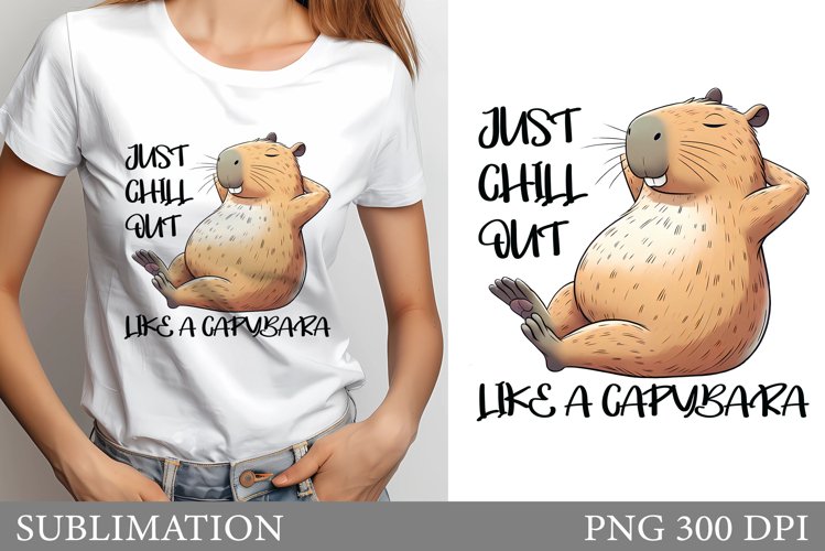 Funny Capybara T-Shirt Design. Cute Capybara Sublimation