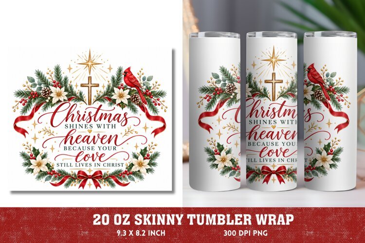 Emmanuel Christmas Tumbler Wrap, Christian Christmas 20oz Tu example image 1