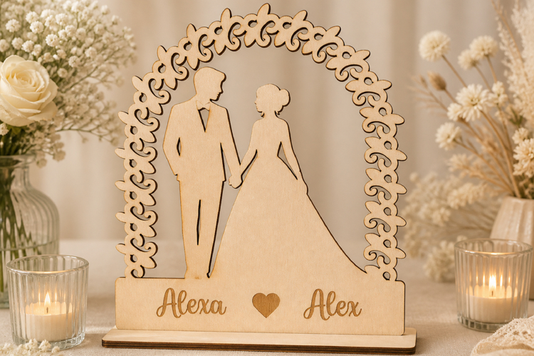 Wedding Couple Stand Laser Cut SVG example image 1