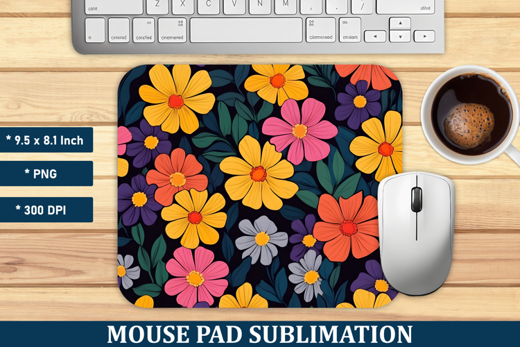 Cute Flowers Mouse Pad| Mouse Pad Sublimation