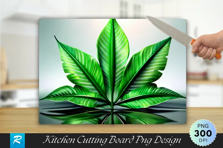 3D Leaf Cutting Board Sublimation Design