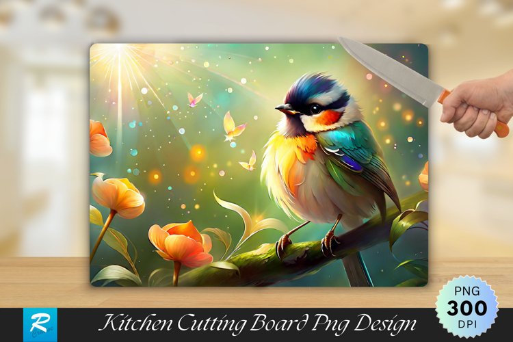 Cute Bird Cutting Board Sublimation Design example image 1