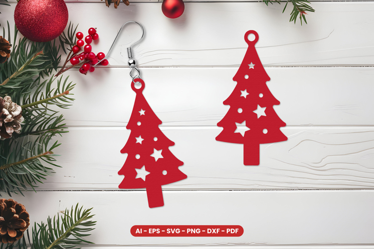 Christmas Earrings Laser Cut SVG