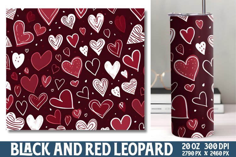 Valentine Red and Black Tumbler Wrap example image 1