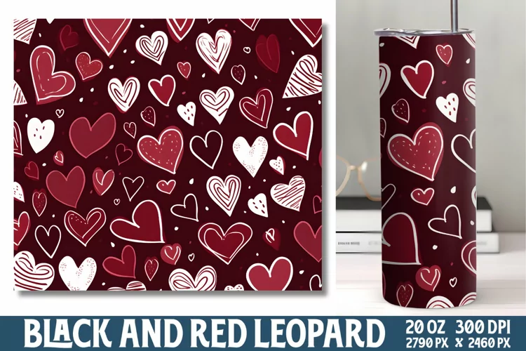 Valentine Red and Black Tumbler Wrap