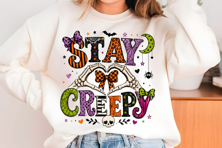 Stay Creepy Skeleton Hands Halloween PNG
